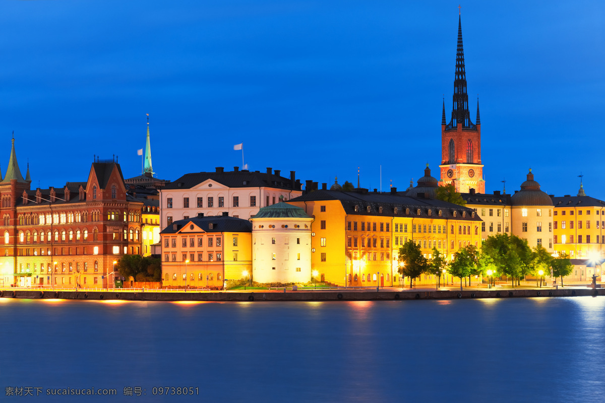 瑞典 斯德哥尔摩 夜景 城市建筑 首都 北欧 旅游 风景 北欧风光 国外旅游 城市高清图片 建筑摄影 建筑园林