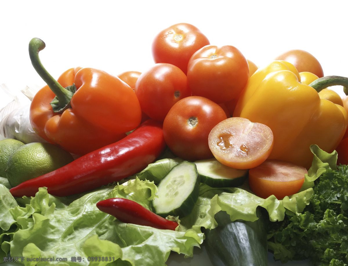 新鲜 蔬菜 创意图片 高清图片 辣椒 明 青菜 西红柿