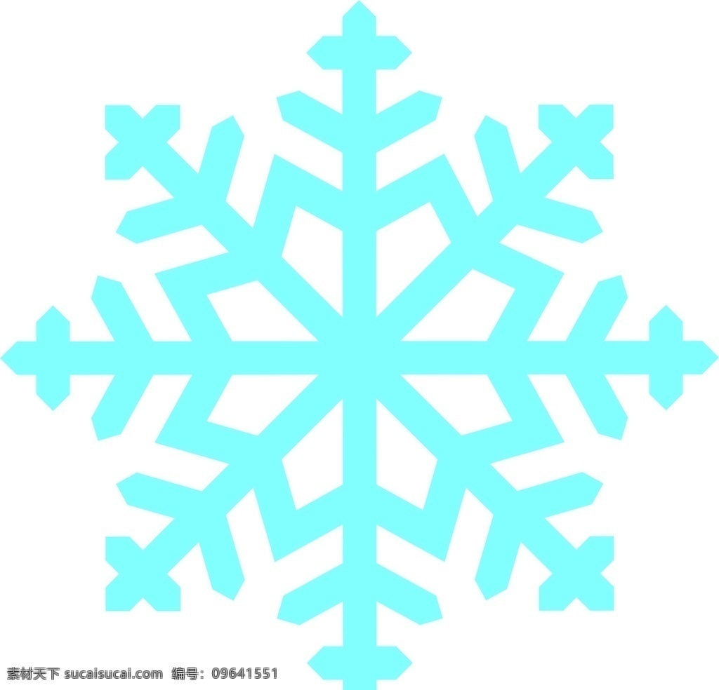 圣诞节 蓝色 圣诞雪花 元素图案 装饰图案 冬 矢量雪花 手绘雪花 卡通雪花 卡通 矢量素材