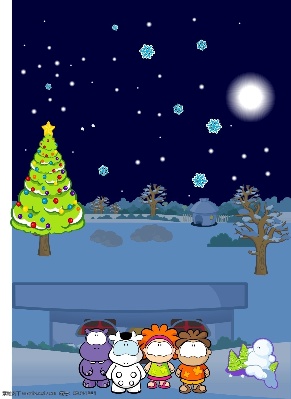 款 圣诞 主题 可爱 卡通 动物 矢量 商业矢量 矢量卡通 矢量下载 网页矢量 矢量图 其他矢量图