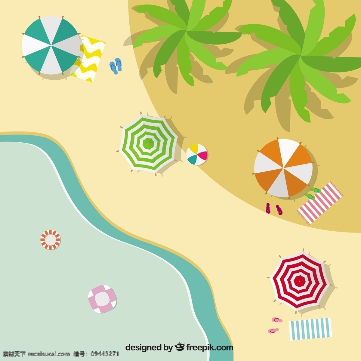 顶部 视图 背景 海滩 夏季 沙滩 假期 雨伞 树木 棕榈 度假 夏季海滩 阳光 季节 棕榈树 沙滩伞 海岸 季节性