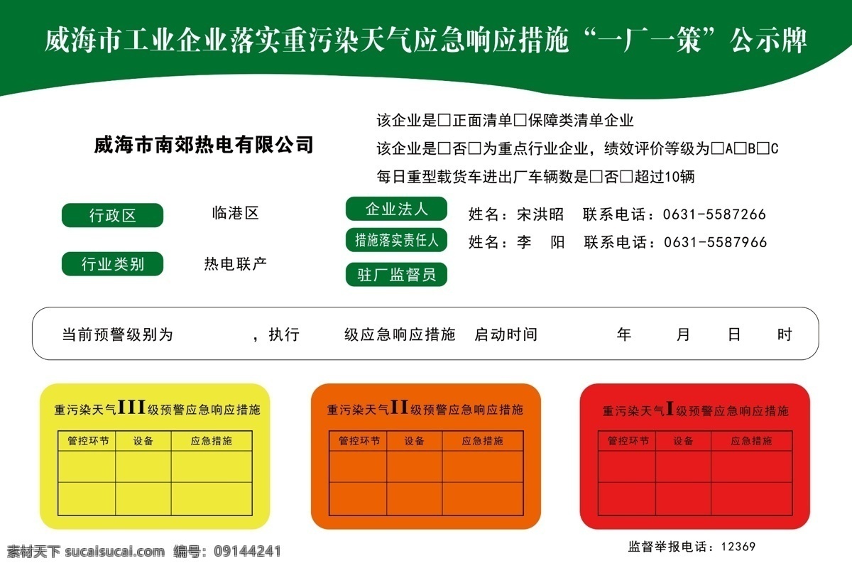 重 污染 天气 厂 策 重污染 一厂 一策 应急 展板模板