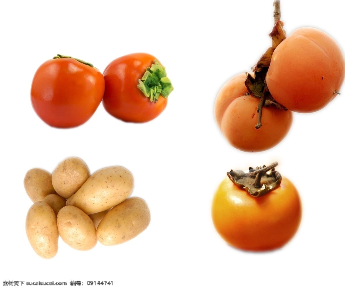 柿子图片 土豆 柿子 水果 蔬菜 水果食品 农产品 食材 水果素材 土特产