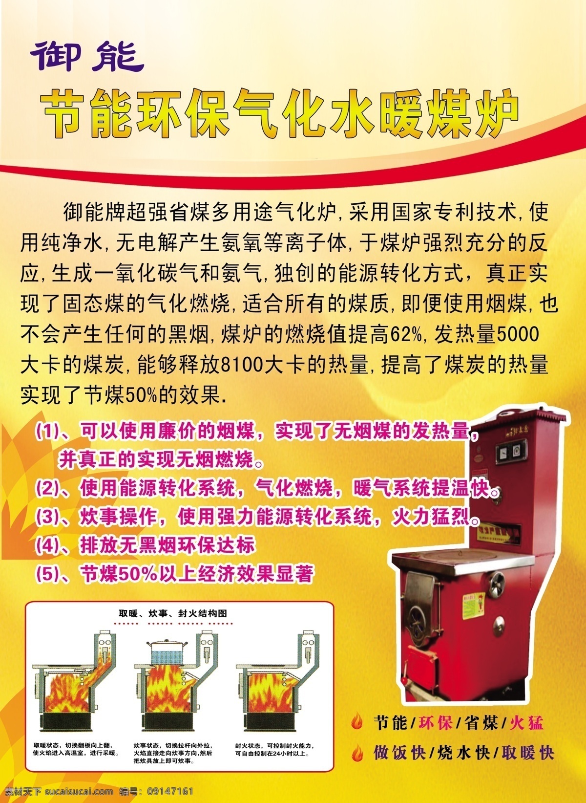 节能 气化 环保 水暖煤炉 御能宣传页 气化炉 分层
