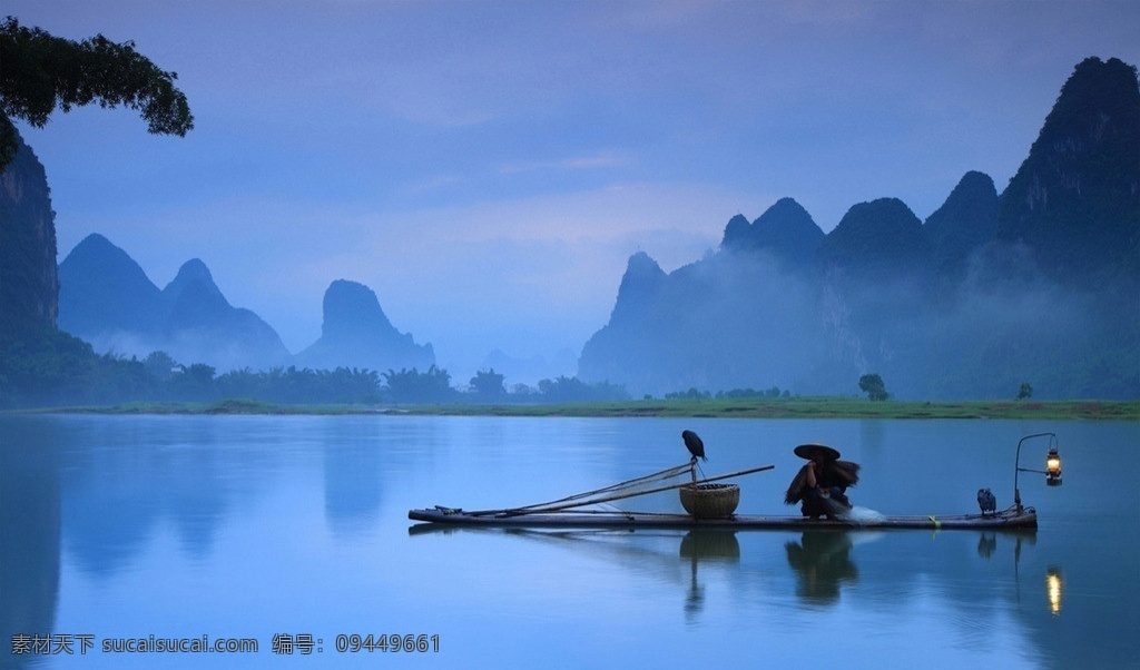 渔舟唱晚 渔舟 船 河 早上 雾水 水 意境 朦胧 渔船 撑船 山水风景 自然景观