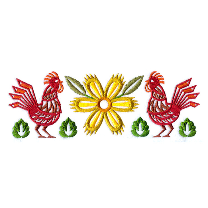 绣花免费下载 服装图案 公鸡 花边 花朵 树叶 绣花 面料图库 服装设计 图案花型