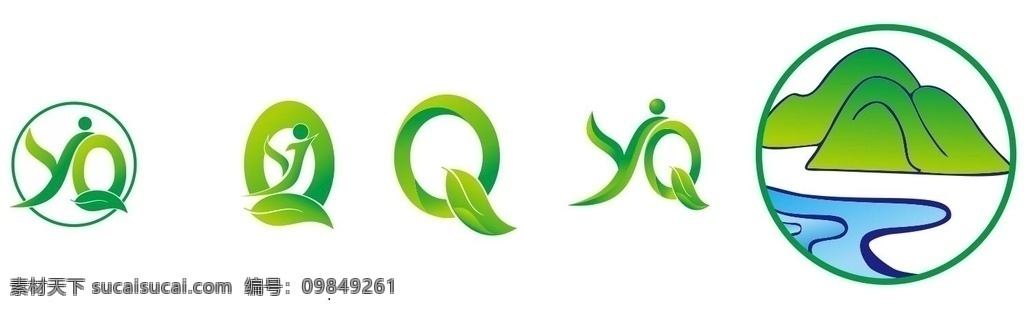 绿色logo logo 绿色 字母logo q y 特产 logo设计