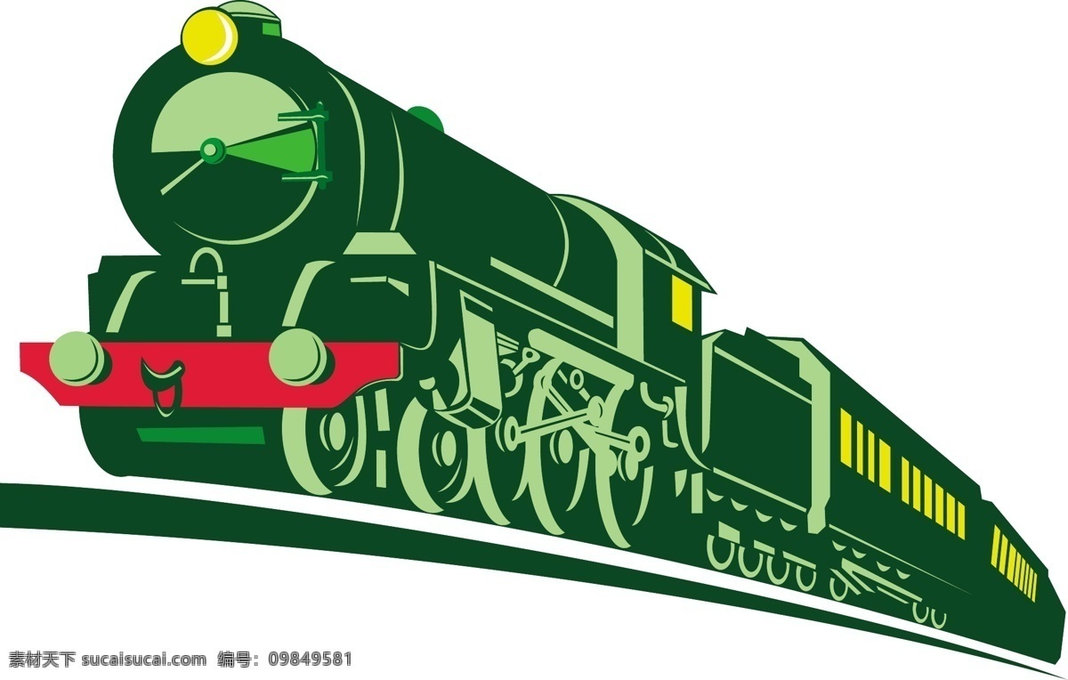 老式 蒸汽 火车 机车 矢量图 其他矢量图