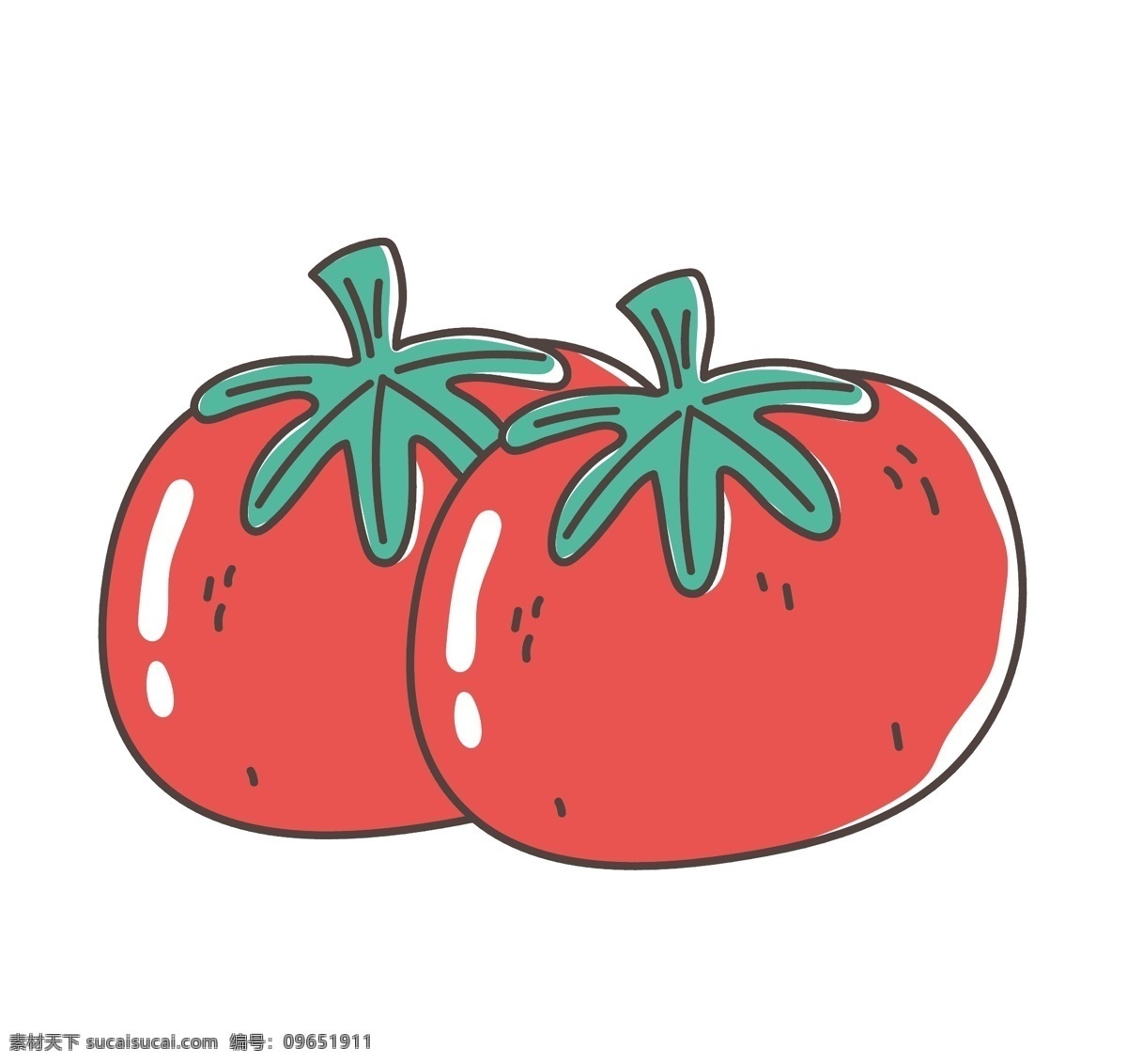 手绘西红柿 西红柿 矢量西红柿 西红柿素材 番茄 水果 健康 蔬菜 元素
