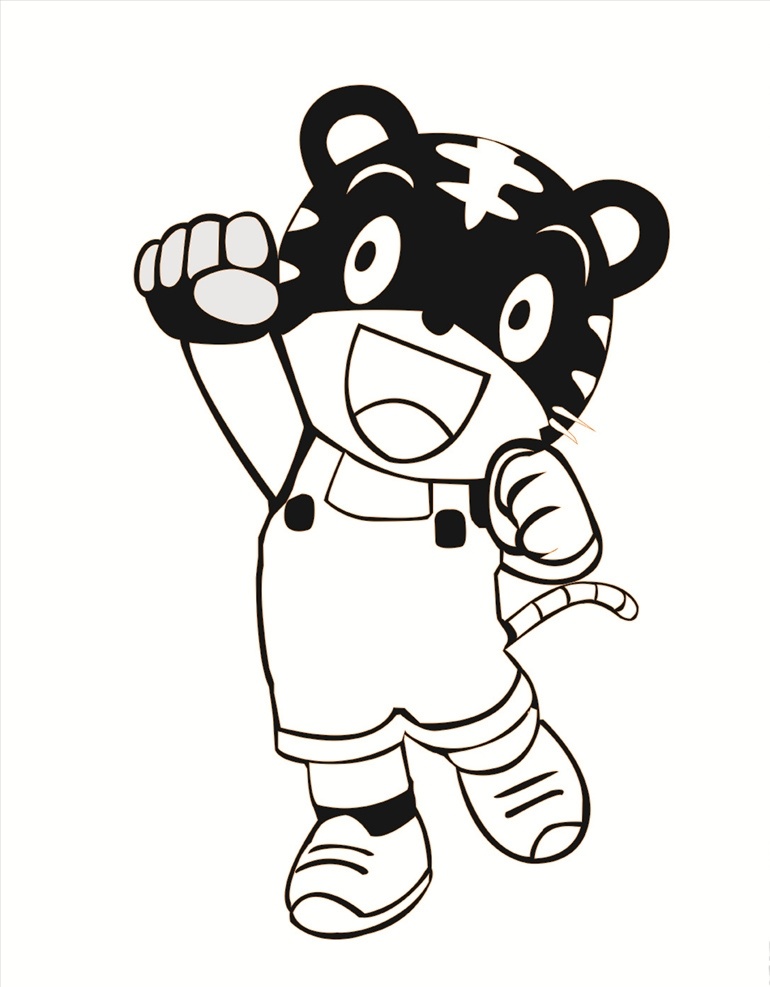 卡通老虎 动物 人物 动画 矢量素材 兰亭序 硅藻泥 幼儿园 幼稚园 卡通素材 动物素材 人物图库 儿童幼儿