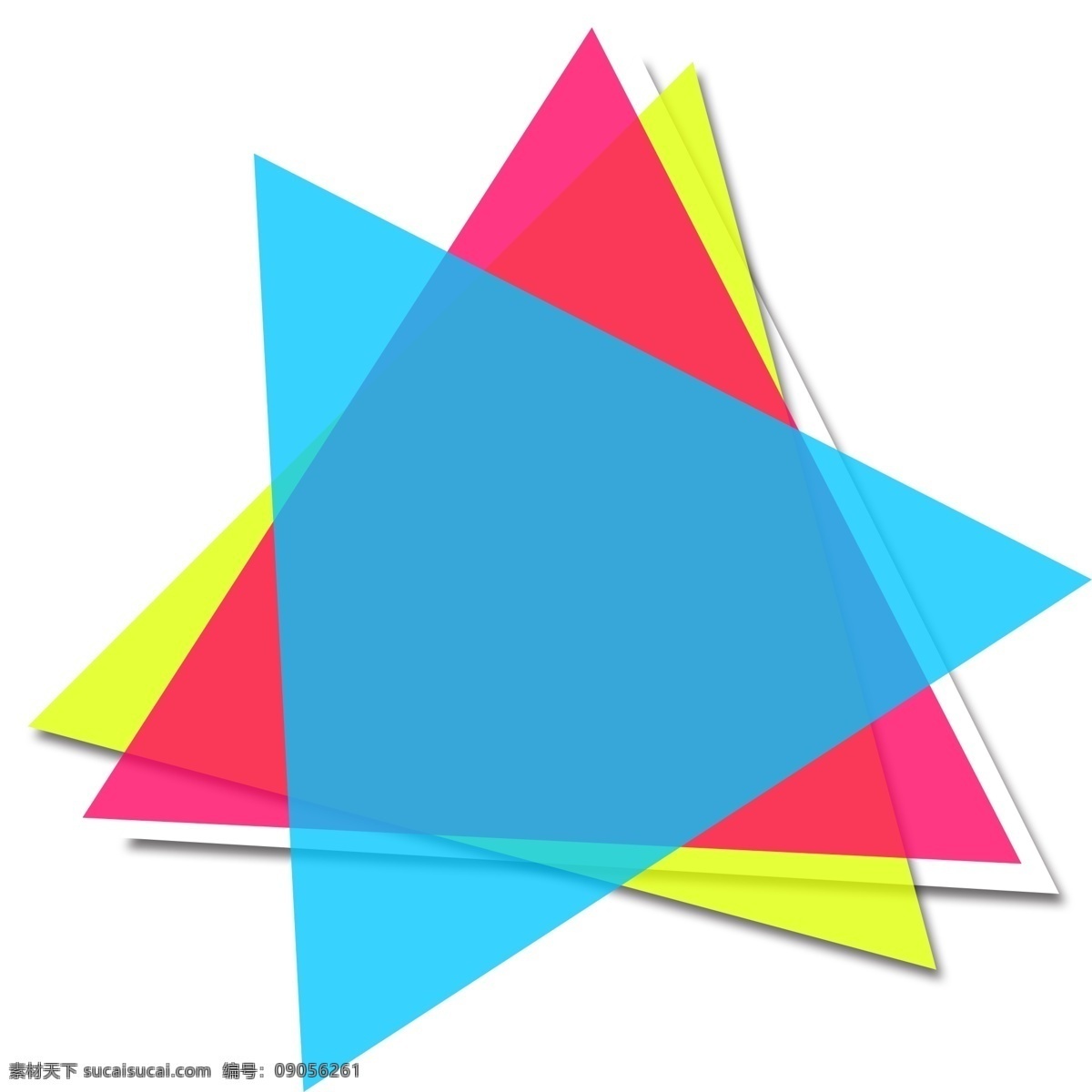 水彩 卡通 彩色 三角形 手绘 创意 几何 数学 三角 粉色 蓝色 黄色 形状 图形 旋转 学习