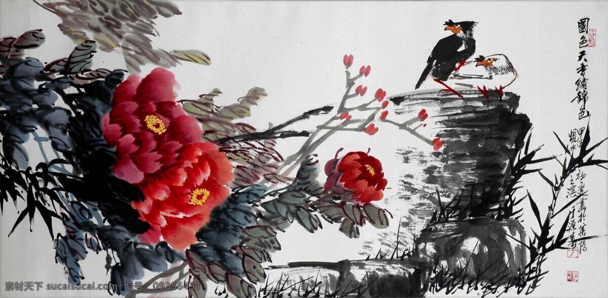 风景画 国画 国色天香 花鸟国画 花鸟画 绘画书法 牡丹花 设计素材 模板下载 中国画 写意画 书法 大师作品 写意 水墨画 鲜花 小鸟 文化艺术 家居装饰素材 山水风景画
