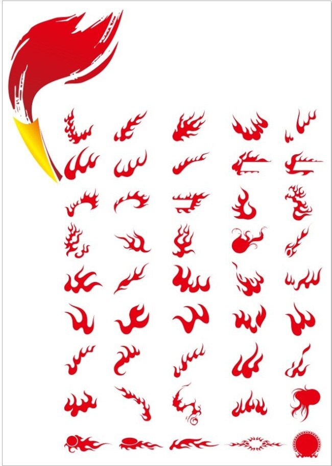 火焰免费下载 花纹 火 火光 火花 火炬 火焰 燃烧 矢量图 火神