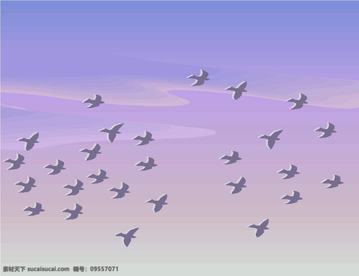 集体迁徙的鸟 鸟类 天空 云 飞翔 蓝色