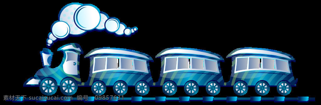 蓝色 列车 车辆 轨道 机车 啾啾 蓝色的 条纹 铁路 烟 运输 蒸汽 插画集