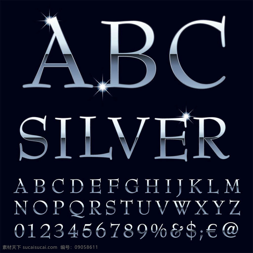 银色 渐变 字母 字体 立体字母 银色字母 字体设计 书画文字 文化艺术