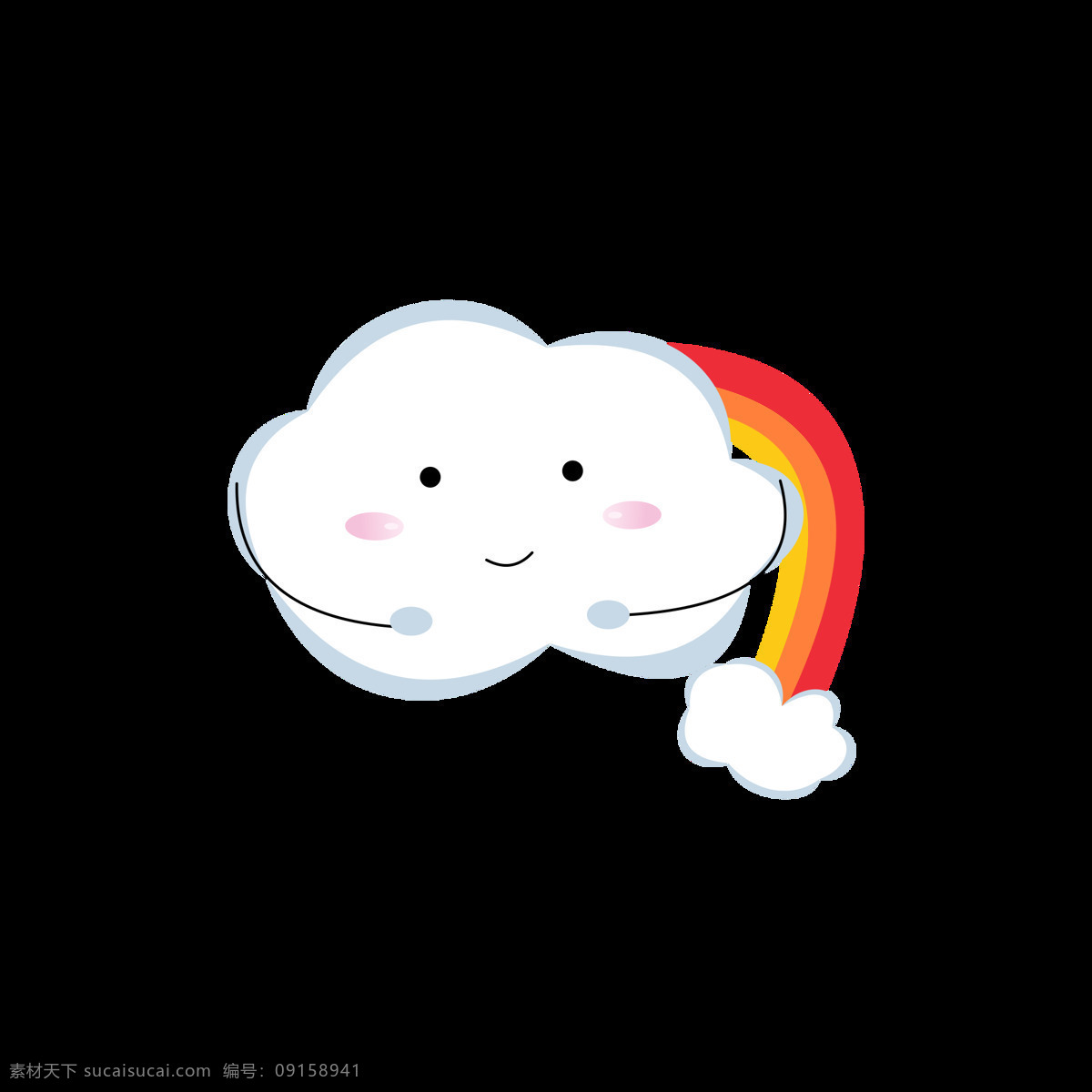 原创 白云 元素 卡通 可爱 天气 表情 包 云朵 开心 彩虹 元素设计 表情包