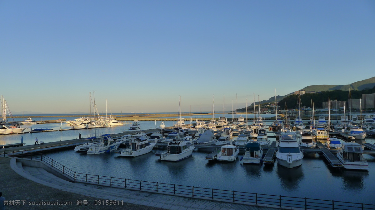 傍晚 码头 日本 山水风景 游艇 自然景观 北海道 风景 生活 旅游餐饮