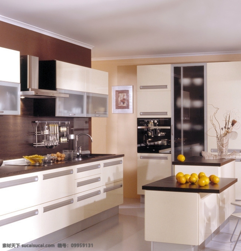 高清 宽敞 时尚 厨房 装修 效果图 现代 白色