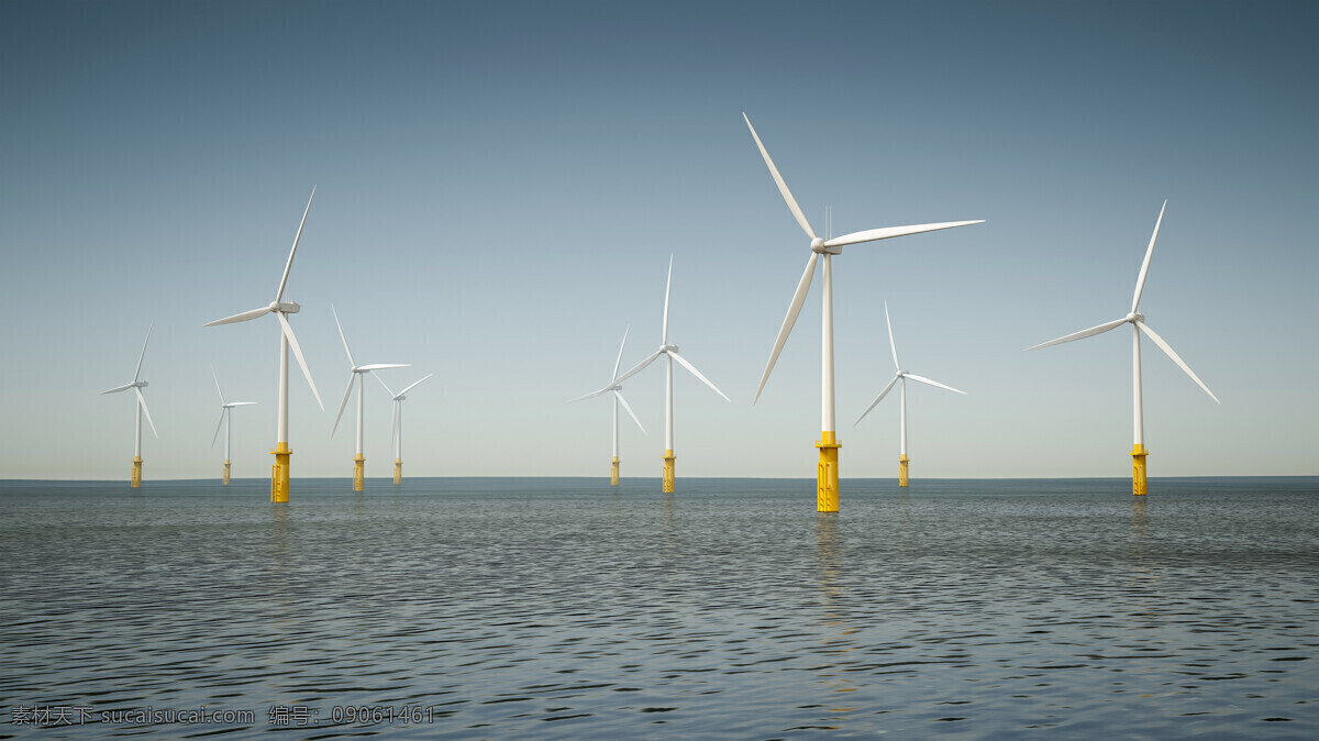 风能 风力发电机 绿色环保 新清洁能源 天空 蓝天 白云