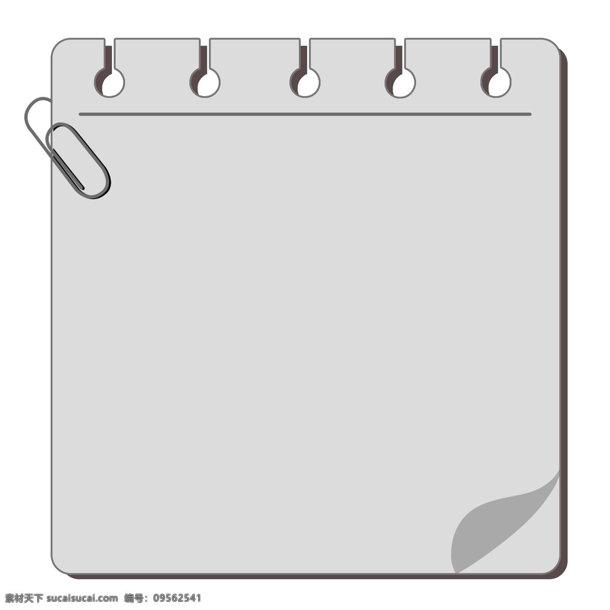 灰色 正方形 提示 框 提示框 回形针 办公用品