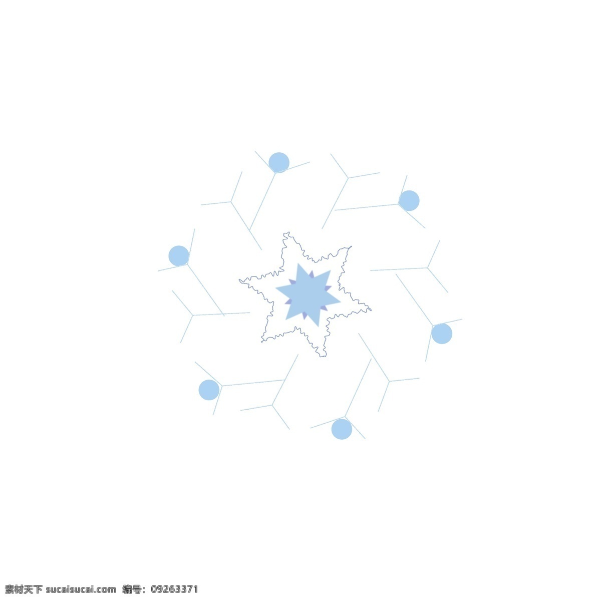 几何图形 蓝色 唯美 浪漫 雪花