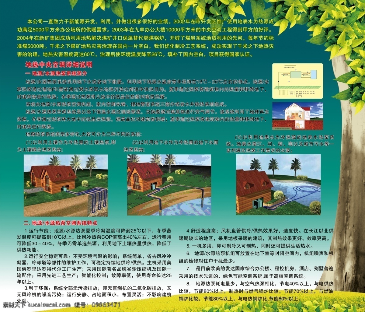 太阳能 展板 草地 大树 广告设计模板 太阳能展板 源文件 展板模板 其他展板设计