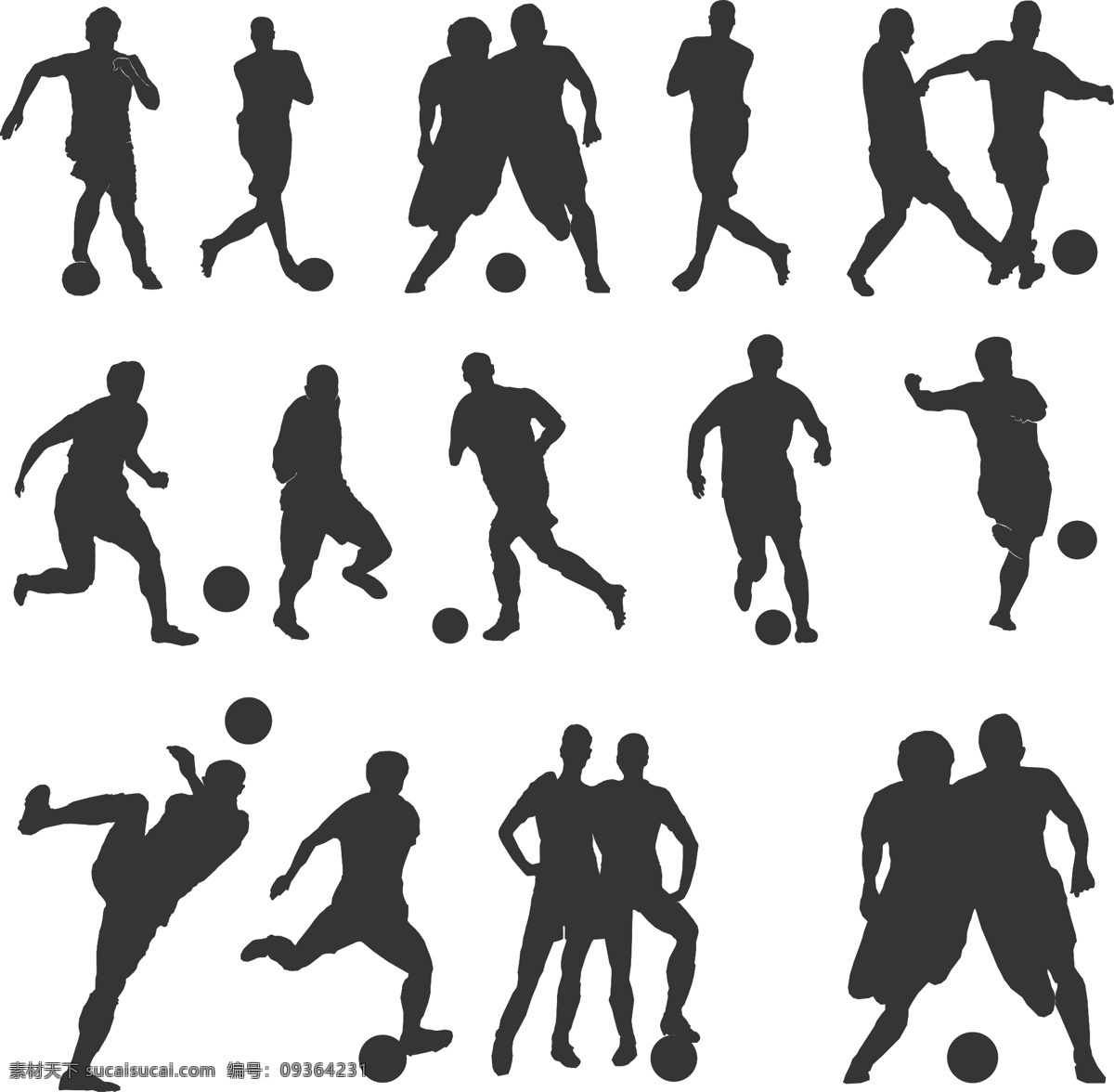 足球 运动员 剪影 踢足球 体育 比赛 奥运 世界杯 矢量 体育运动 文化艺术