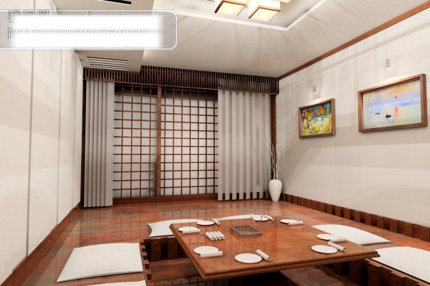 日式 包房 日式餐厅 3d设计餐厅 3d 贴图 材质