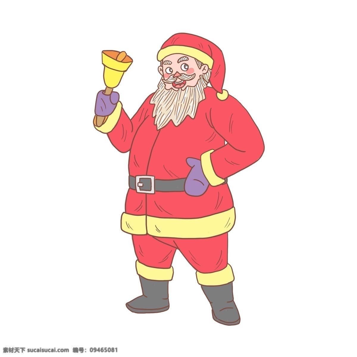 圣诞老人 卡通 手绘 商用 元素 圣诞节 圣诞树 礼物 铃铛 圣诞礼物
