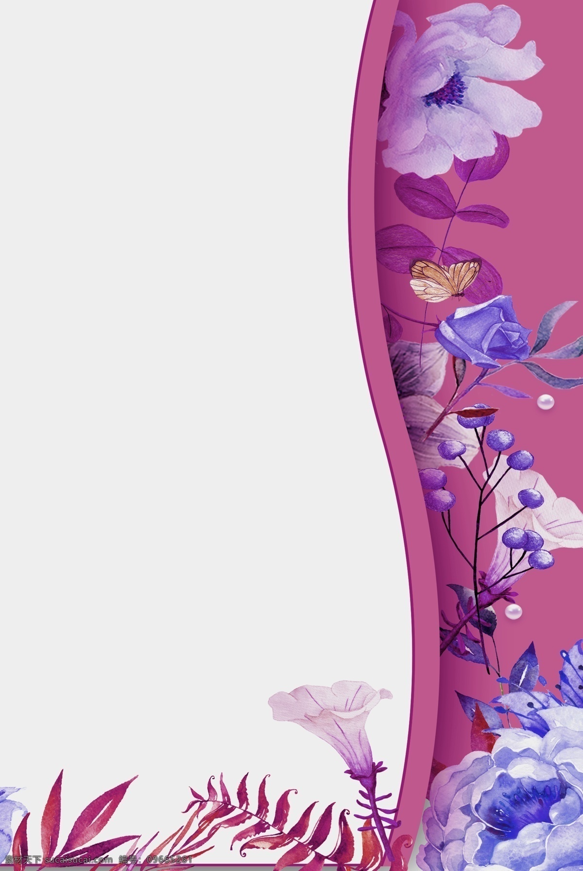 服装 销售 紫色 背景 简约 风 海报 banner 紫色背景 文艺 简约风格 花卉 重叠 psd源文件 淘宝 天猫 开心
