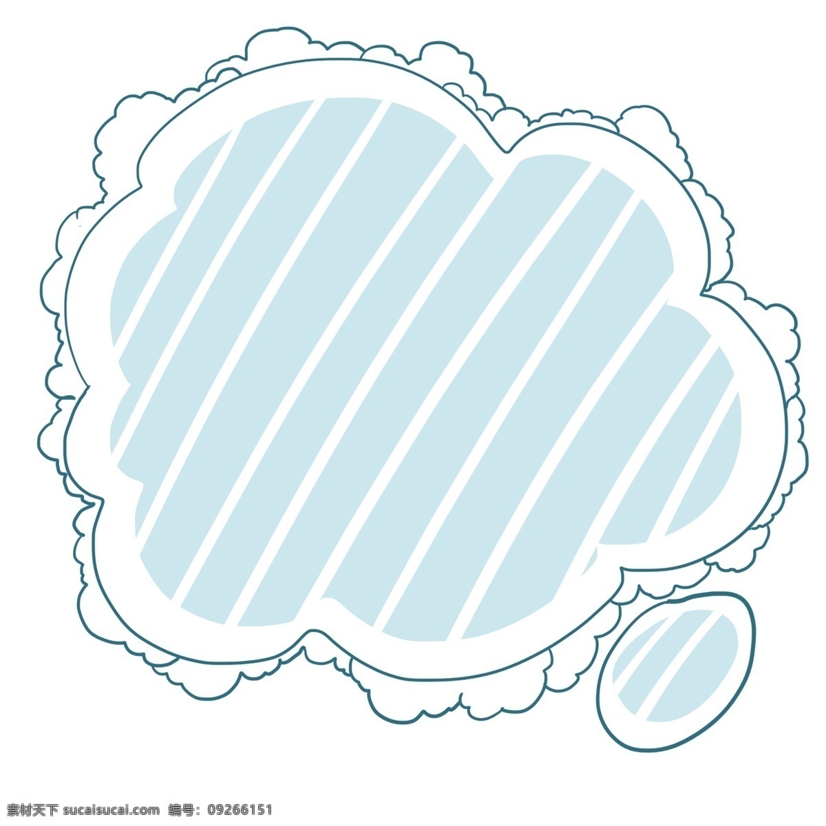 蓝色 云朵 边框 插图 花边云朵