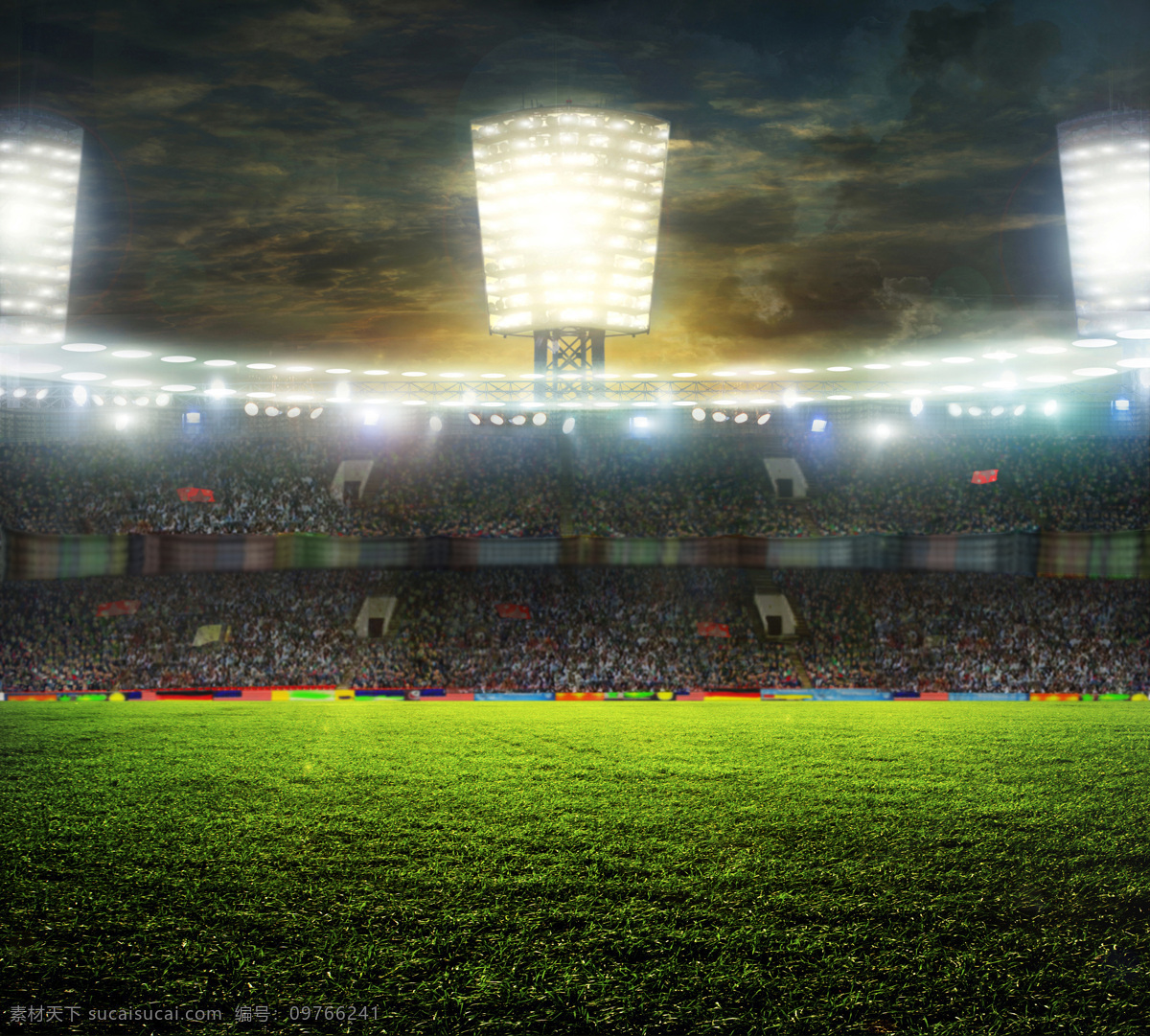 足球比赛 灯光 观众 比赛 足球 草地 球场 体育运动 生活百科