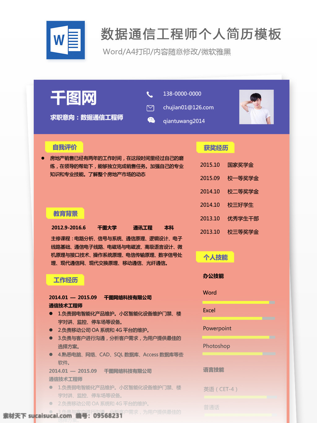 数据通信 工程师 年 经验 简历 含 个人 评 个人简历 个人简历模板 简历模板 通信工程师 13年