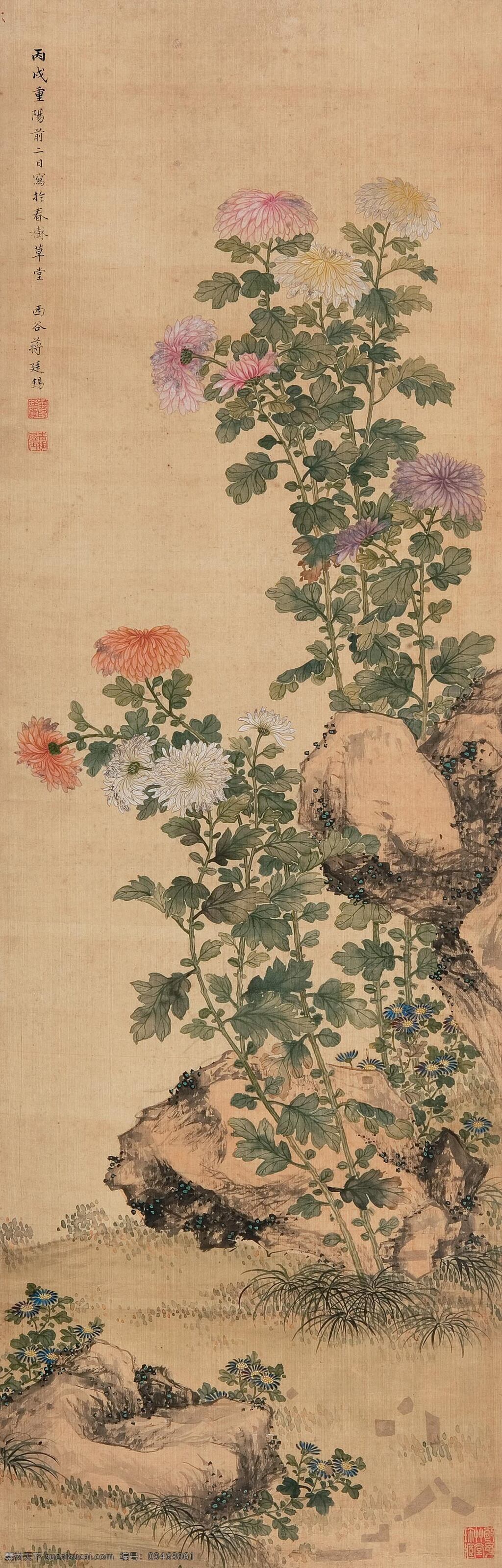 国画 菊花 国画菊花 花鸟画 国画植物花卉 水墨画 名画 中国画 绘画艺术 装饰画 挂画 书画文字 文化艺术 菊花插画