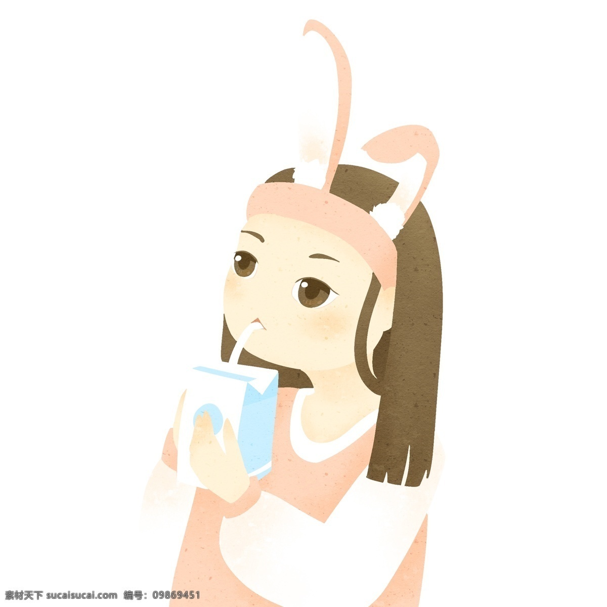 一个 喝 奶 小女孩 女孩 喝奶 漂亮