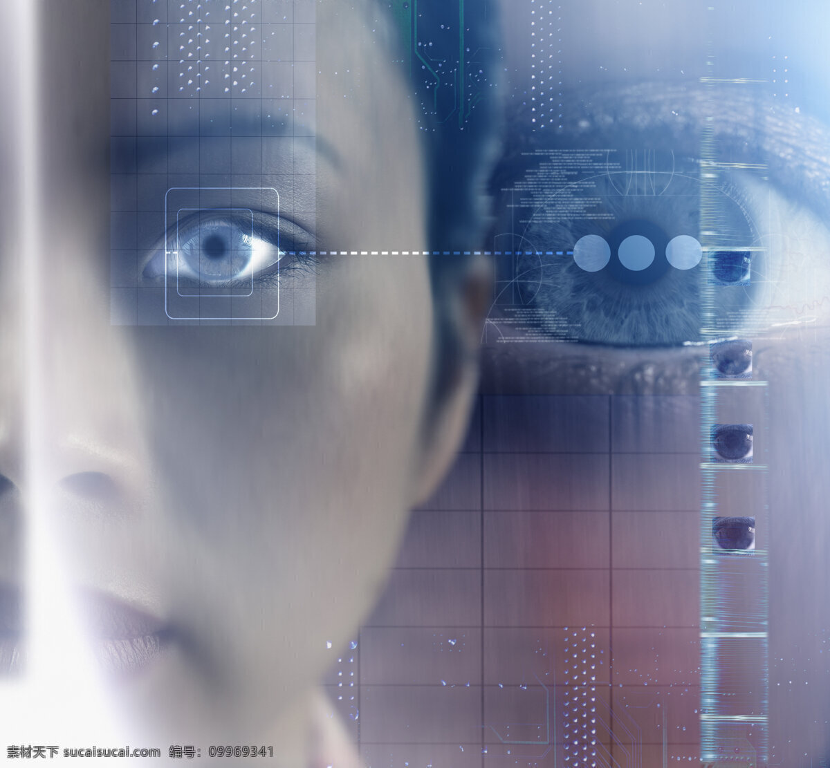 未来 高科技 产品 女性 眼 眼睛 未来科技 高科技产品 观察 瞳孔 蓝眼睛 科技海报 抽象 创意 高清图片 其他类别 现代科技