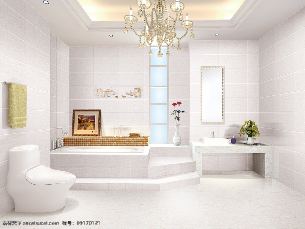 卫浴 空间 铺 贴 瓷片 环境设计 马桶 室内设计 浴缸 浴室 卫浴空间铺贴 洗手台 冲凉房 装饰素材