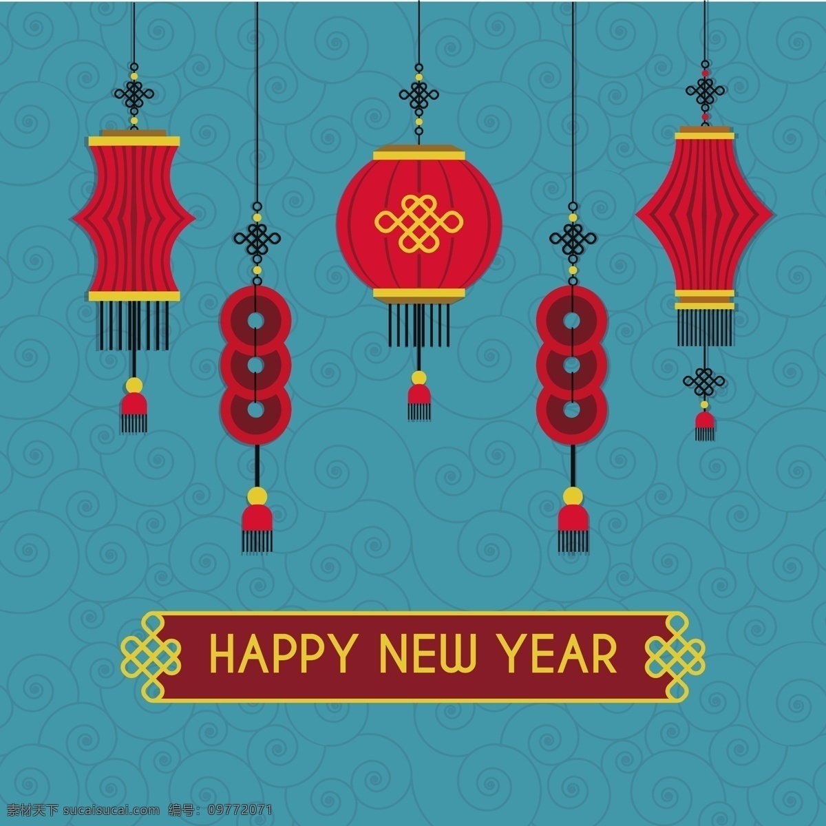 蓝色 创意 狗年 2018新年 春节海报 春节素材 灯笼 狗年海报 梅花 年画 年夜饭 新春海报 新年狗 新年素材 戌狗