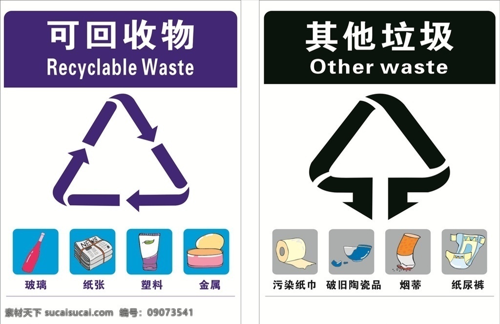 垃圾分类标识 垃圾标识 分类标识 垃圾分类 标识 环保利用 卫生 循环标志 循环标识 卫生标识 垃圾 可回收物 回收利用 创意设计 招贴设计