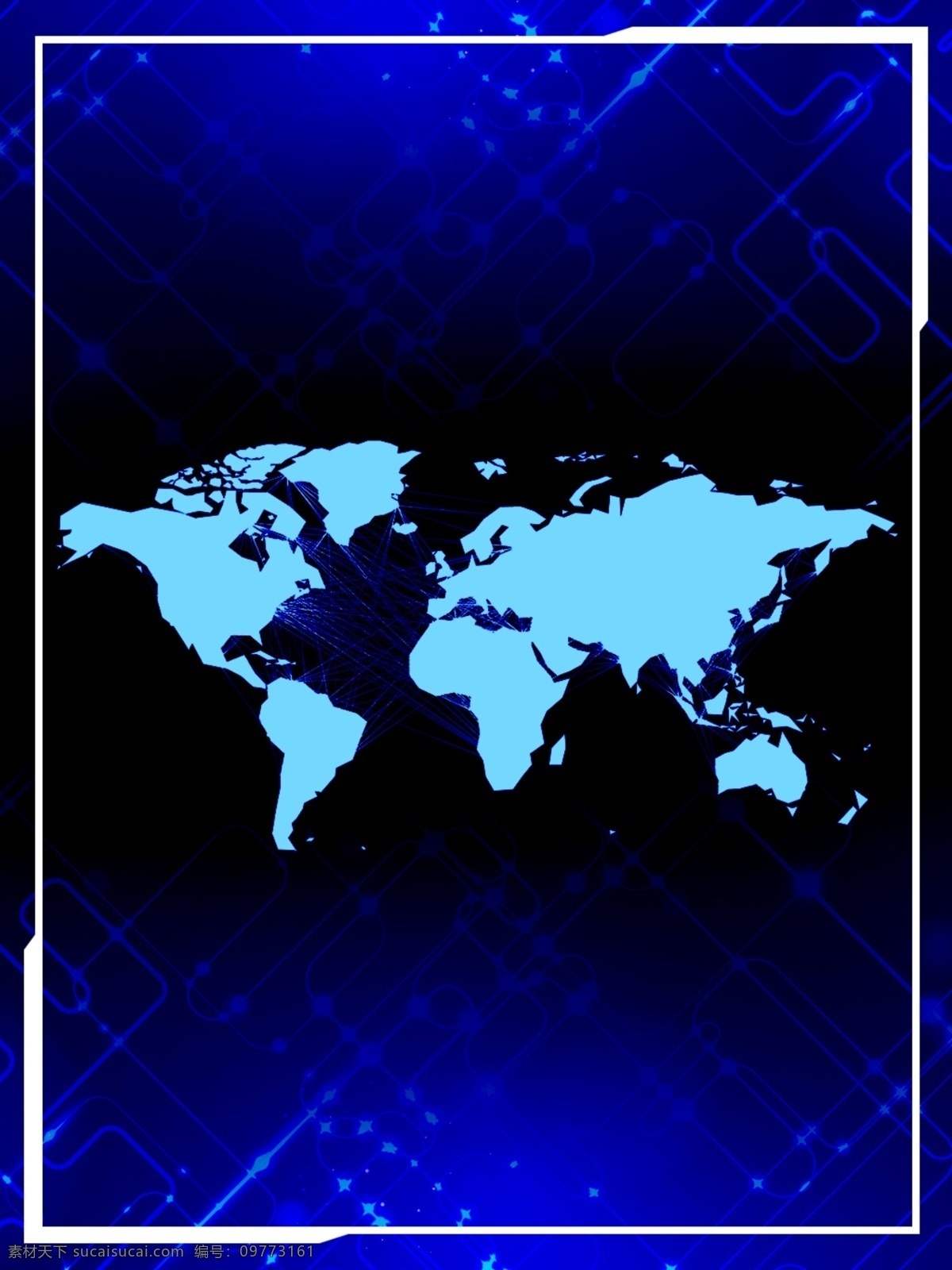 蓝色 科技 世界地图 地球 酷 炫 背景 蓝色背景 背景素材 边框 地图 背景设计 科技背景 创意背景 光 电子 数码 科幻