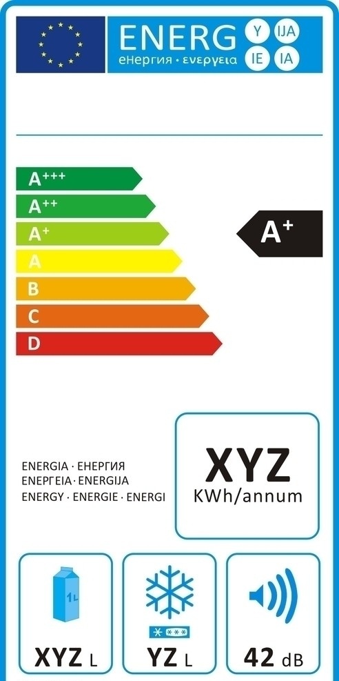 新版欧盟能效 新版 欧盟能效 矢量 标识标志图标