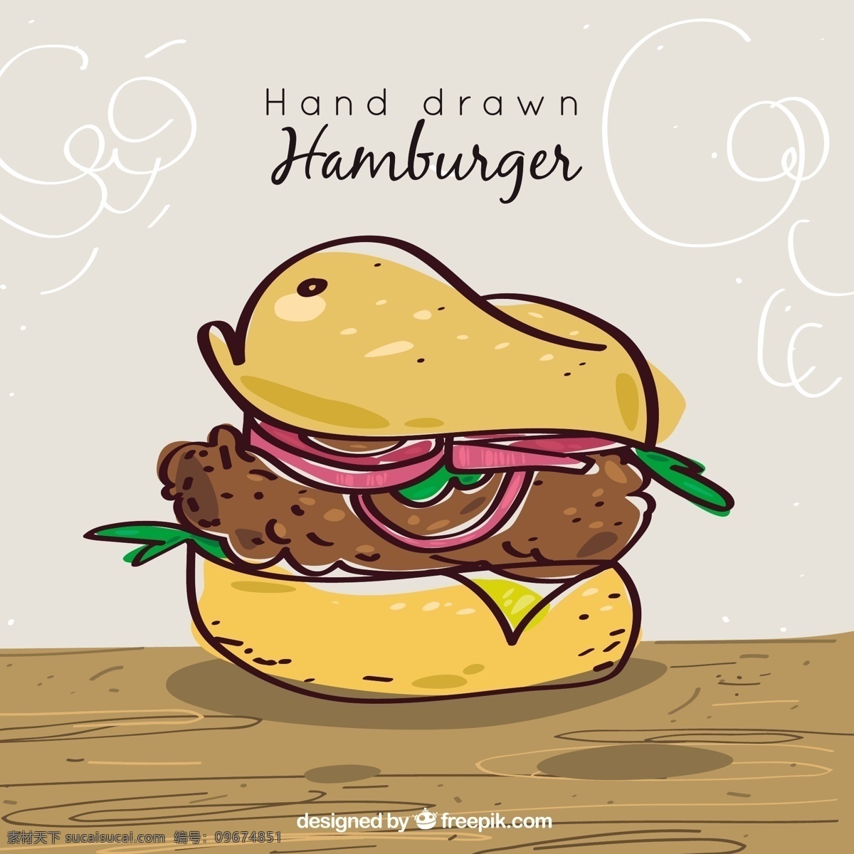 洋葱 手工 汉堡 背景 的背景下 食品 菜单 手 手绘 色彩 多彩的背景 快餐食品菜单 奶酪 吃汉堡 吃午饭 快 吃零食 吃饭 拉