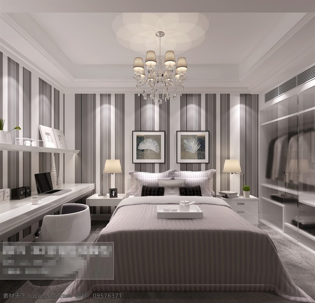 卧室效果图 卧室 效果图 3d 家装 模型 工装 3d设计 3d作品 max