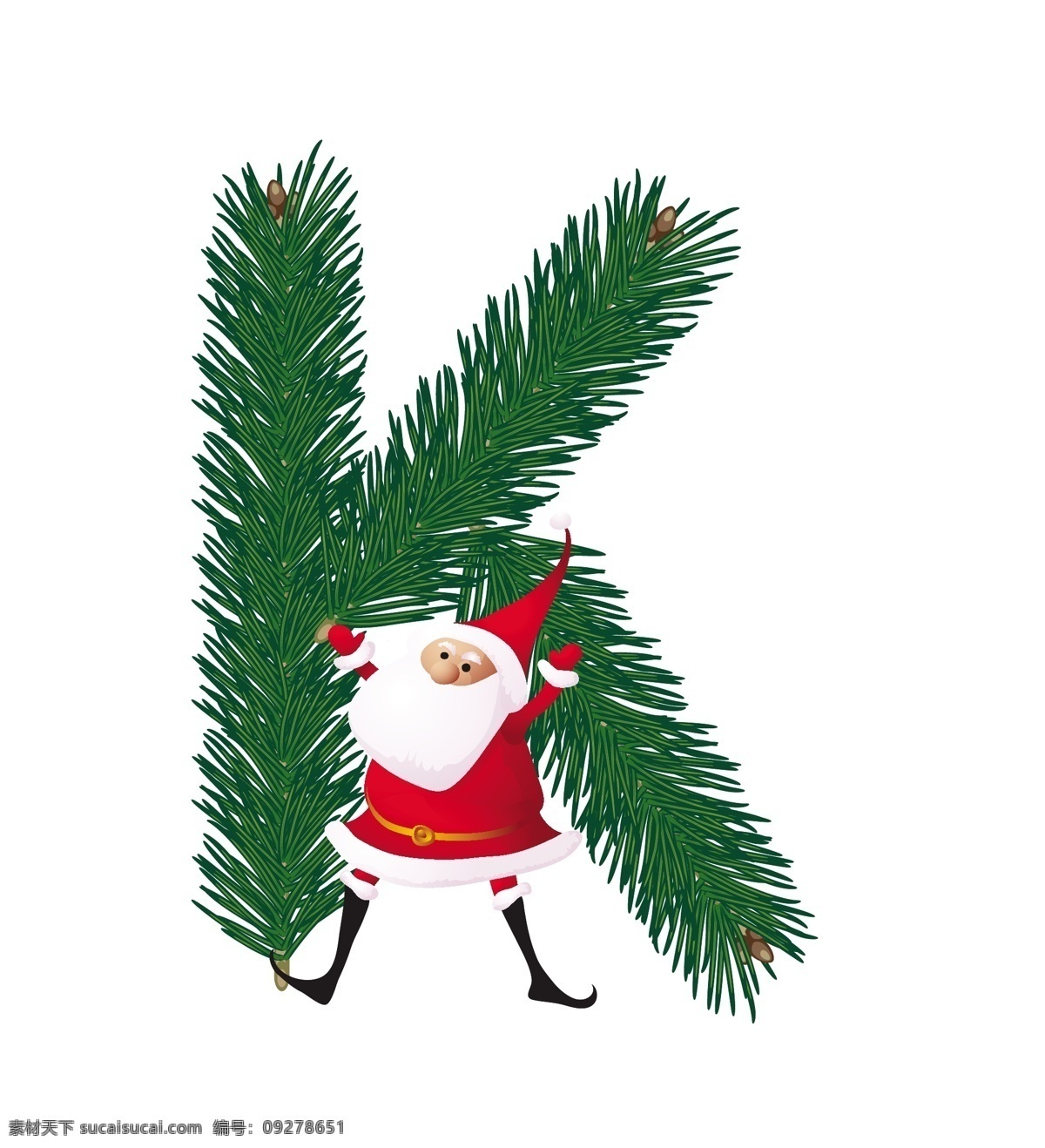 圣诞 装饰 杉树 abc 滑稽 圣诞老人 信 k 矢量 矢量图 日常生活