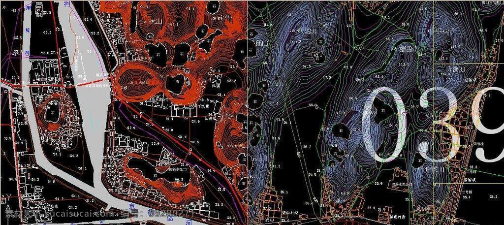 地形图 cad设计图 河流 山川 源文件 镇 地貌 dwg cad素材 室内图纸