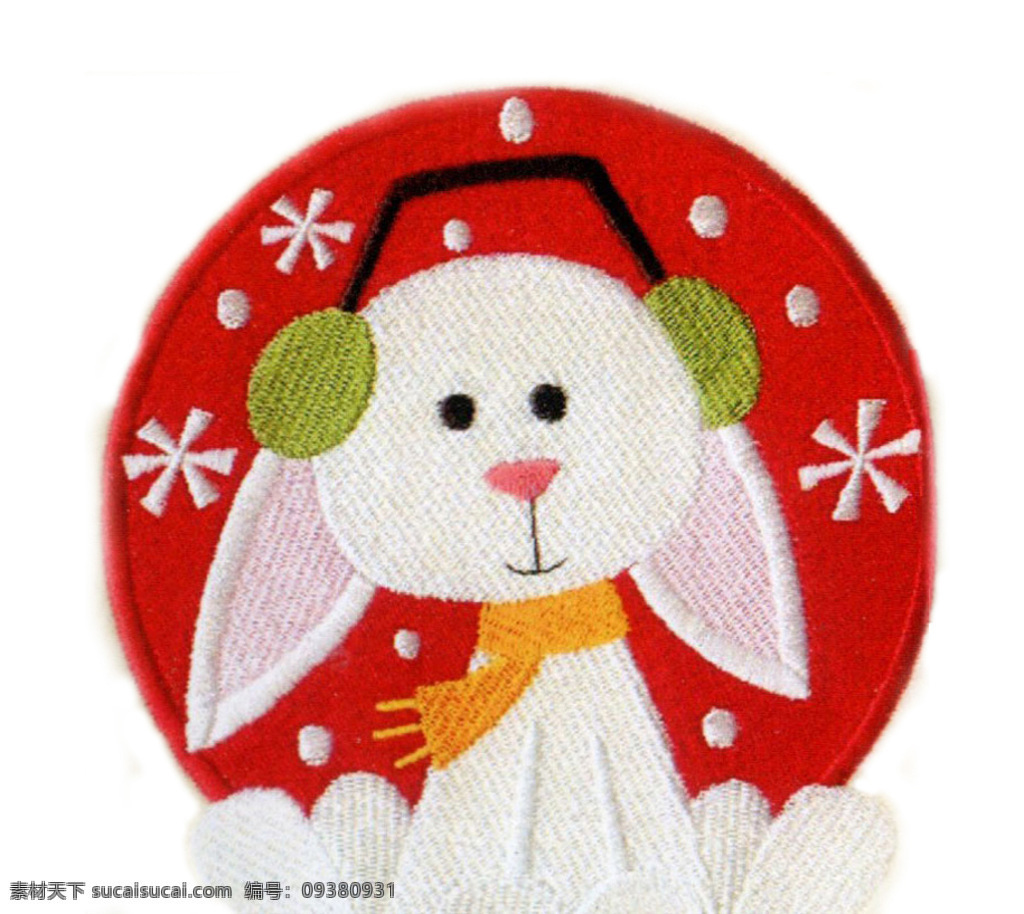 贴布 兔子 雪花 免费素材 面料图库 服装图案 白色