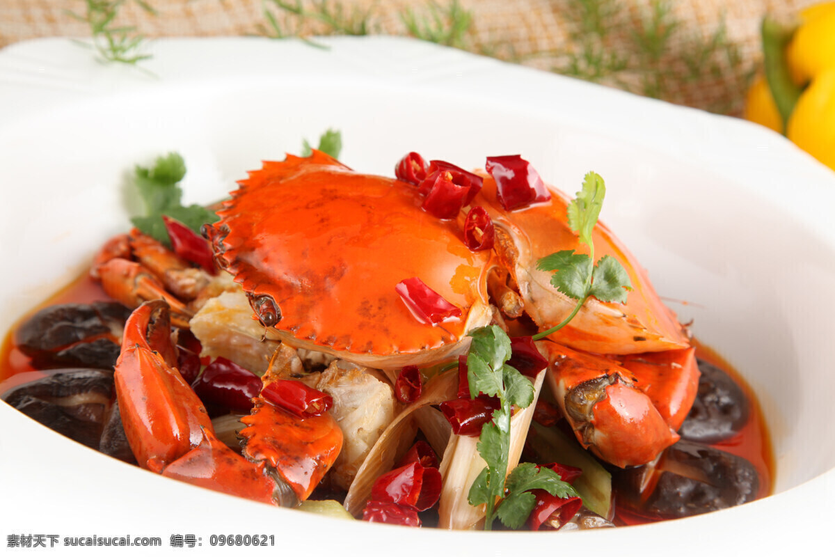 香辣蟹 香辣 大闸蟹 有机食品 爆炒 海鲜 传统美食 餐饮美食