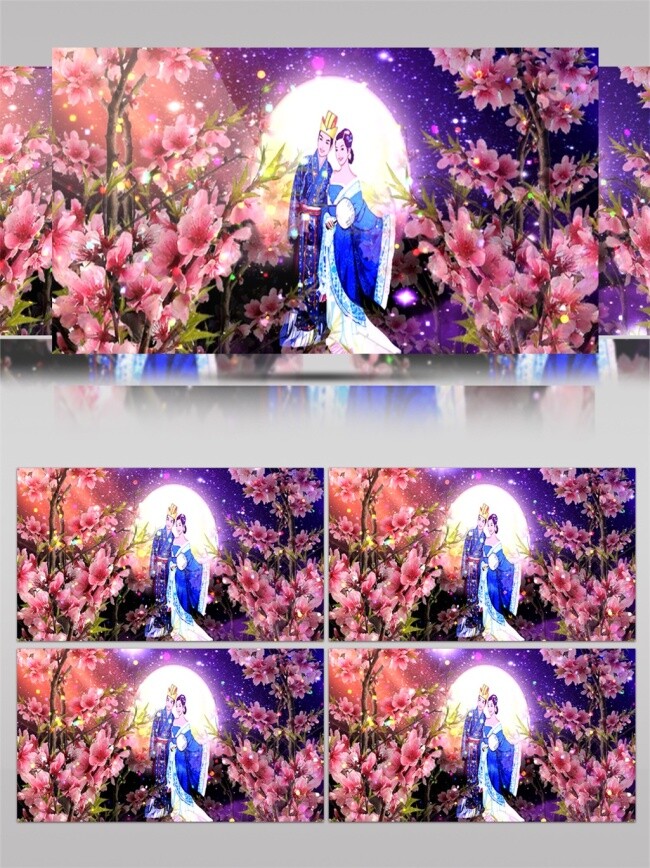 情人节 背景 视频 七夕情侣 牛郎织女 粉色樱花 特效背景素材 生活 实用