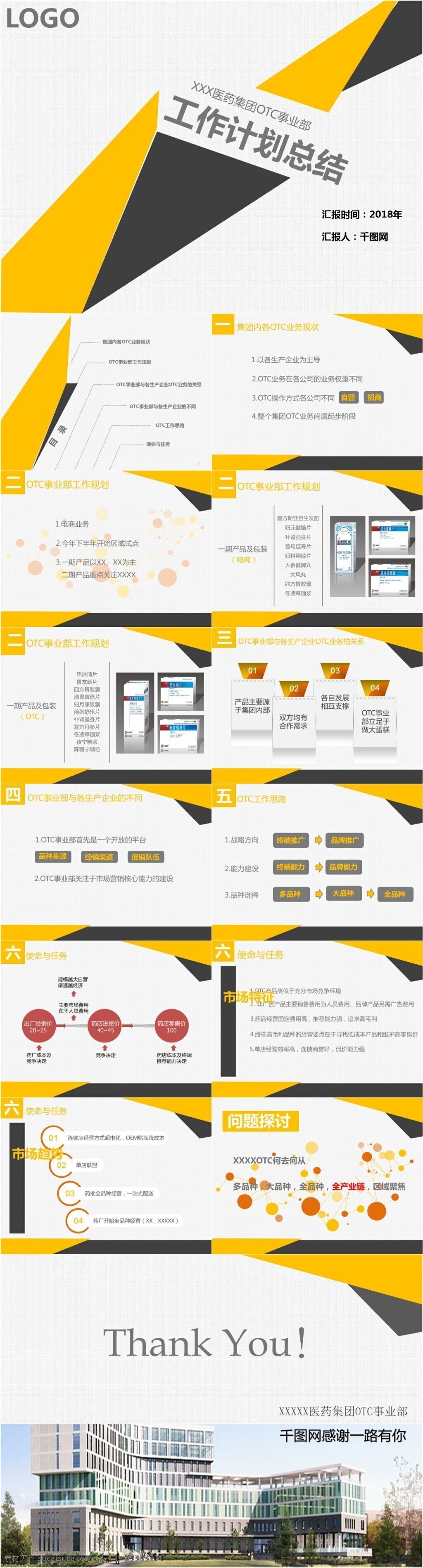 简约 灰黄 商务 工作总结 模板 工作报告 计划总结 简洁ppt 扁平化 通用 公司 介绍 职业规划